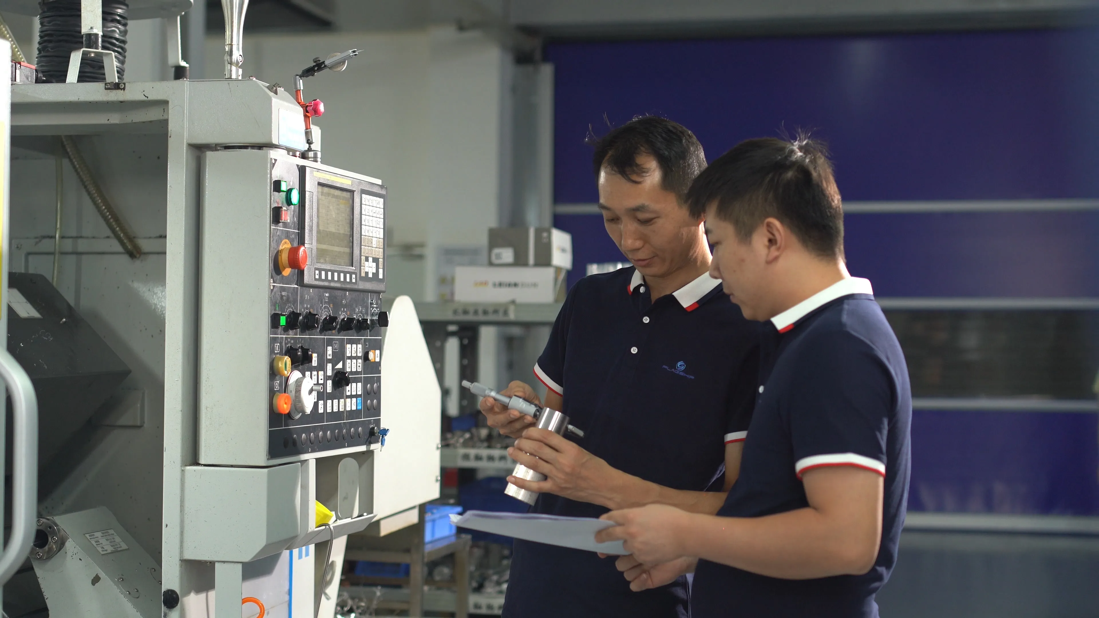 Engineering team collaborating on technical solutions